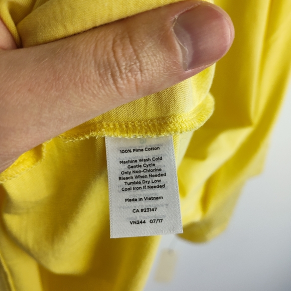 New Talbots Yellow Scalloped Neck T-shirt pima cotton spring summer new 3X - Picture 9 of 11
